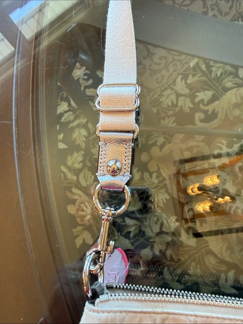 Coach white Signature Crossbody with Silver-Tone Hardware
